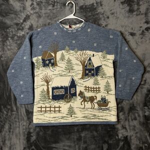 Vintage Nutcracker Women's Christmas Sweater Pullover Size Medium Winter Barn